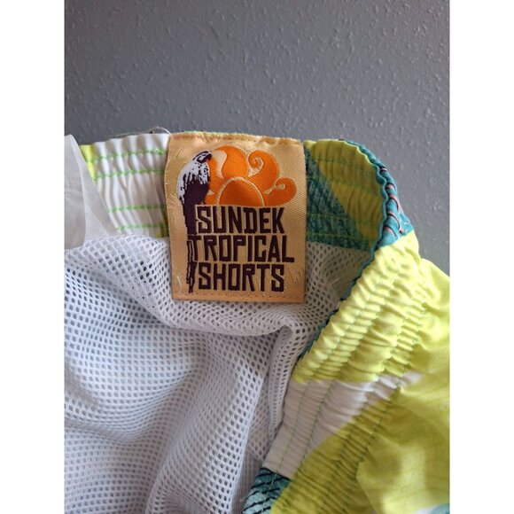 Sundek Tropical Print Board Shorts Mens Medium Yelow - Picture 3 of 7